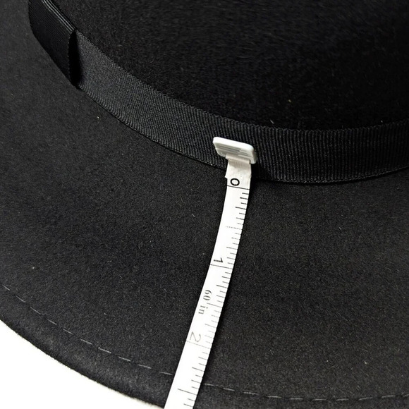 Aqua Women's Black Wool Fedora Hat with Black Ribbon Band O/S (MSRP $88) - Picture 4 of 7